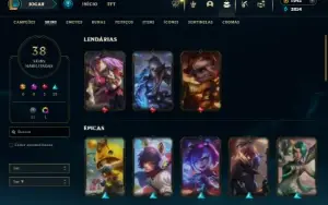 Platina 3 com 95 Champs e 38 Skins + 1000 RP