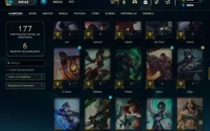 Platina 3 com 95 Champs e 38 Skins + 1000 RP