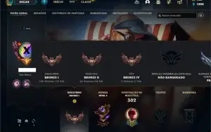 Conta bronze 1 com 125 Champs e 71 Skins + 700 RP