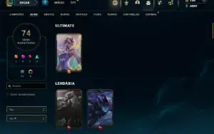 Unranked com 105 Champs e 74 Skins + Ryze Triunfante