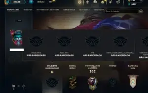 Unranked com 105 Champs e 74 Skins + Ryze Triunfante