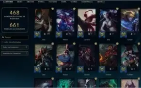 VENDO CONTA LOL COM 298 SKINS E RECOMPENSAS DESDE A SEASON 3