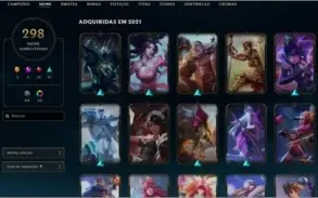 VENDO CONTA LOL COM 298 SKINS E RECOMPENSAS DESDE A SEASON 3