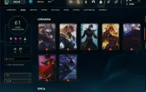 Esmeralda 2 com 90 Champs e 61 Skins ( ADC / MID / JG )