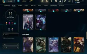Esmeralda 2 com 90 Champs e 61 Skins ( ADC / MID / JG )