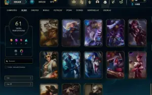 Esmeralda 2 com 90 Champs e 61 Skins ( ADC / MID / JG )