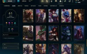 Esmeralda 2 com 90 Champs e 61 Skins ( ADC / MID / JG )