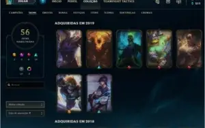 CONTA LOL QUASE  FALTANDO 14 CAMPEÕES GOLD 1 58 SKINS