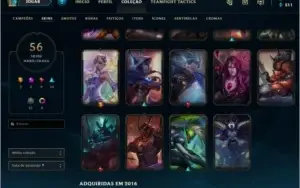 CONTA LOL QUASE  FALTANDO 14 CAMPEÕES GOLD 1 58 SKINS
