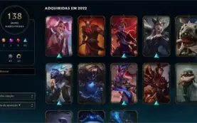 Diamante 1 105 skins quase tds os champs e 2432 RP