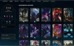 Conta Prata 3 , 314 skins .