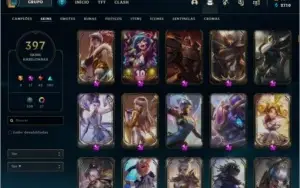 Conta LoL Gold 4 lvl 454 397 skin com skins raras
