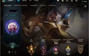Conta LoL Gold 4 lvl 454 397 skin com skins raras