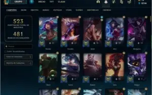 Conta LoL Gold 4 lvl 454 397 skin com skins raras