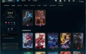 Conta LoL Gold 4 lvl 454 397 skin com skins raras