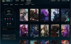 CONTA NÍVEL 52: ELO PRATA 3 COM 81 CAMPEÕES E 41 SKINS!!!
