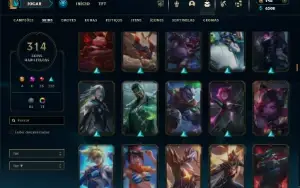 Bronze 1 com TODOS os champs e 314 Skins + 6 Miticas