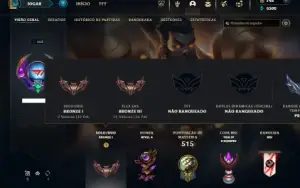 Bronze 1 com TODOS os champs e 314 Skins + 6 Miticas