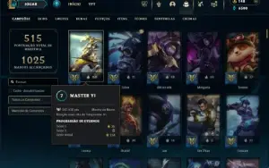 Bronze 1 com TODOS os champs e 314 Skins + 6 Miticas