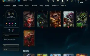 Bronze 1 com TODOS os champs e 314 Skins + 6 Miticas
