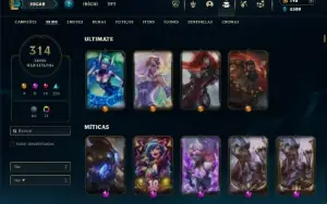 Bronze 1 com TODOS os champs e 314 Skins + 6 Miticas