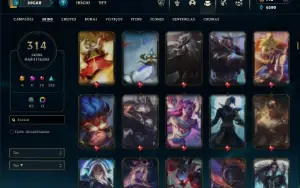 Bronze 1 com TODOS os champs e 314 Skins + 6 Miticas