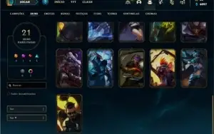 Conta Platina 4 com 55 Champs e 21 Skins + 4 Fragmentos