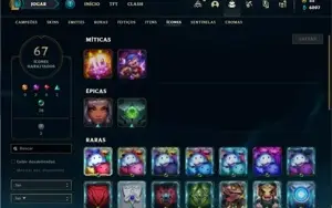 Conta Platina 4 com 55 Champs e 21 Skins + 4 Fragmentos