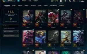 Conta Platina 4 com 55 Champs e 21 Skins + 4 Fragmentos