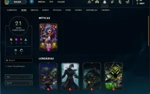 Conta Platina 4 com 55 Champs e 21 Skins + 4 Fragmentos