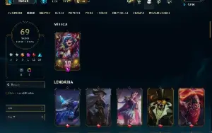Unranked com TODOS os Champs e 69 Skins ( MAIN SUP )