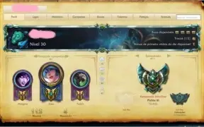 Conta League of Legends Platina 3 75 pdl/47 champs+12skins