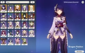 Kazuha e Raiden Shogun + Engulfing Lightning + Personagem 5*