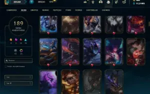 Unranked com TODOS os champs e 189 Skins ( MAIN ADC )
