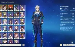Conta Cyno + Neuvillette + diluc + Mona + Lança t5