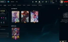 238 Skins (2 Vitoriosas), All Champs, 306 Ícones, 329 Emotes