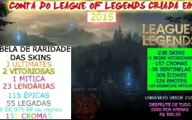 238 Skins (2 Vitoriosas), All Champs, 306 Ícones, 329 Emotes