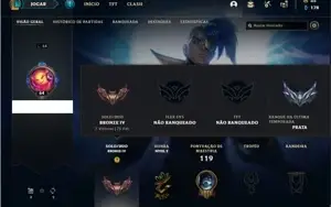 Conta bronze 4 com 16 Skins e 46 Champs
