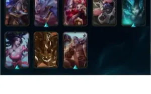 conta lol (lvl 124, 88 skins, 47 emotes, 155 icons)