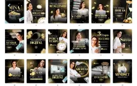 Pack Canva Marketing Digital Dourado e Preto Vol 1
