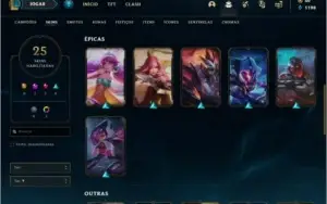 Conta platina 1 com 51 PDL, 25 skins e 56 champs