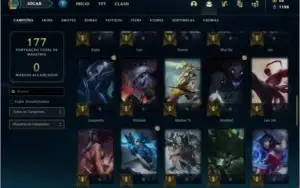 Conta platina 1 com 51 PDL, 25 skins e 56 champs