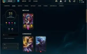 Conta platina 1 com 51 PDL, 25 skins e 56 champs