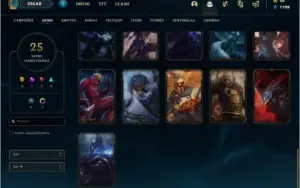 Conta platina 1 com 51 PDL, 25 skins e 56 champs