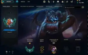 Conta lol platina 4, 72%winrate.
