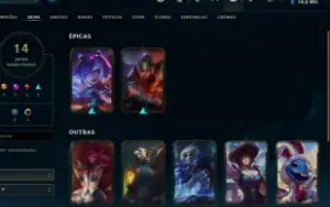 Conta lol platina 4, 72%winrate.
