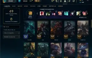 Platina 2 com 50 Champs e 6 Skins