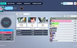 conta ow bronze 5 lv29 com 10 skins lendarias e 12 epicas
