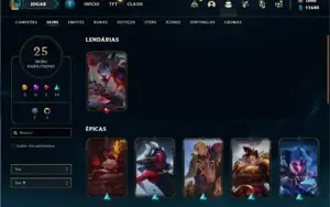 Conta prata 2 com 65 Champs e 25 Skins