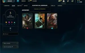 Conta prata 1 com 23 Champs e 3 Skins + 2 Fragmentos